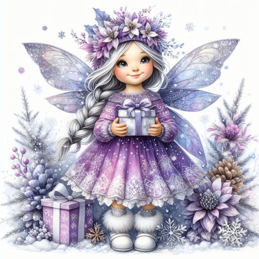 Winter Fee, Schnee, lila #4