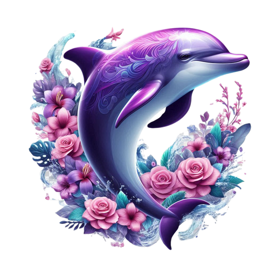 Delphin mit Blumen #7