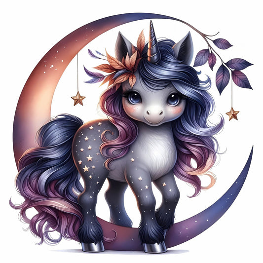 Einhorn Stern, Herbst, lila, Nacht #5