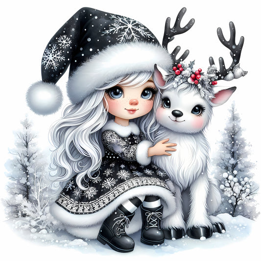 Winter Gnom, Winterwonderland, Rentier, schwarz #5