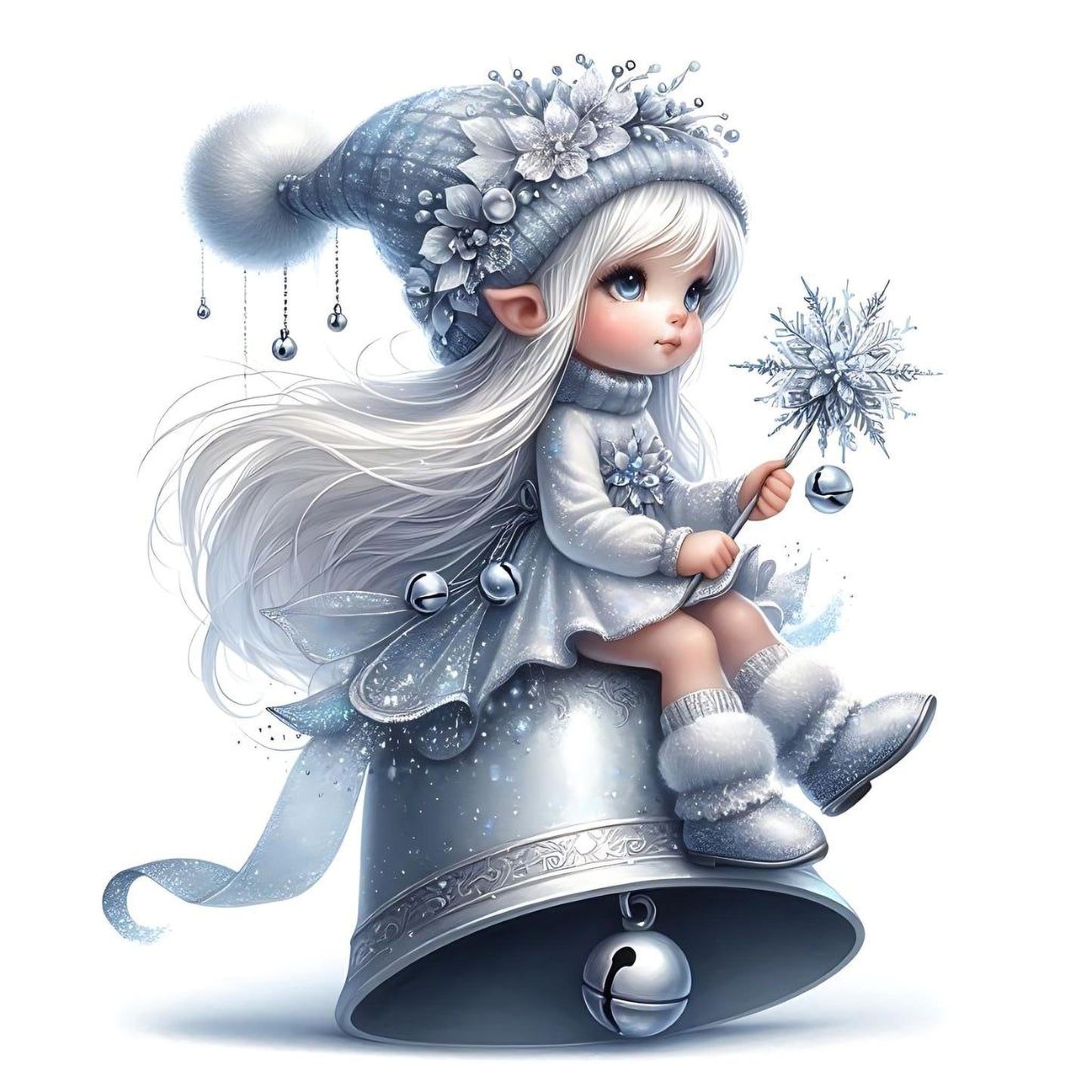 Gnom, Weihnachten, Mädchen, Eis, Winter, Schnee, grau #5