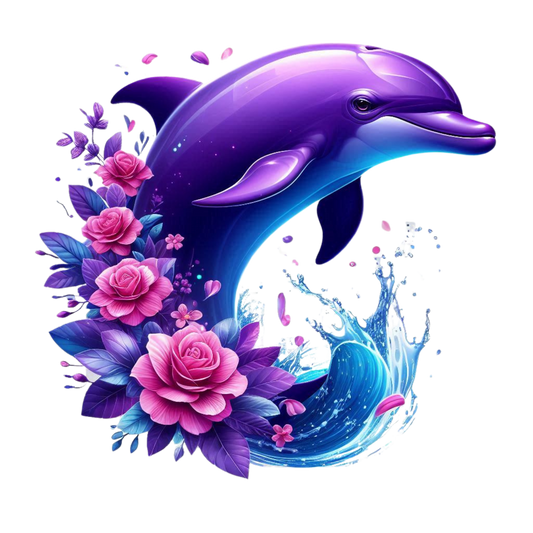 Delphin mit Blumen #8