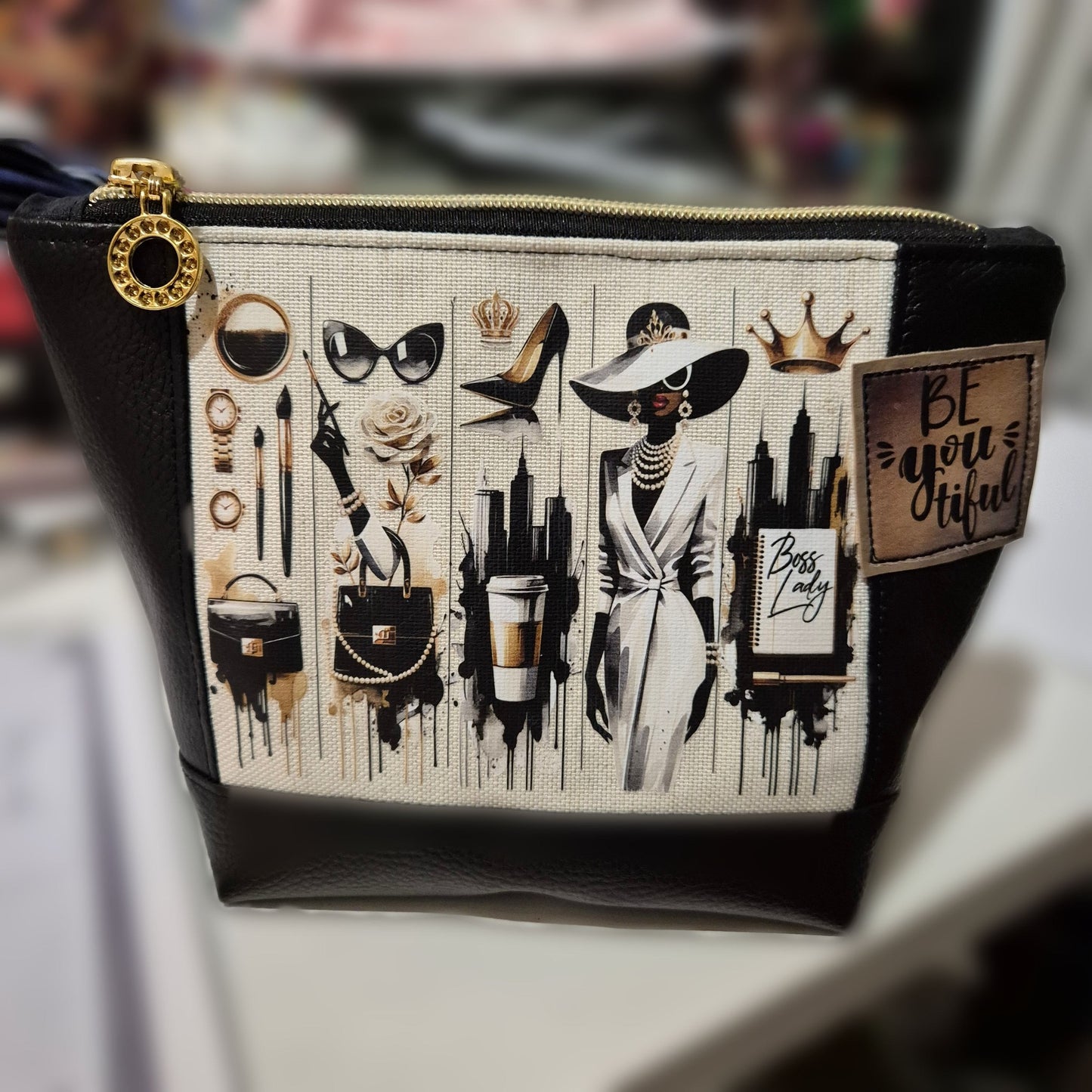 Bügelbild, Streifen, Frau, Schwarz/weiß, Mode, Kosmetik, Fashion