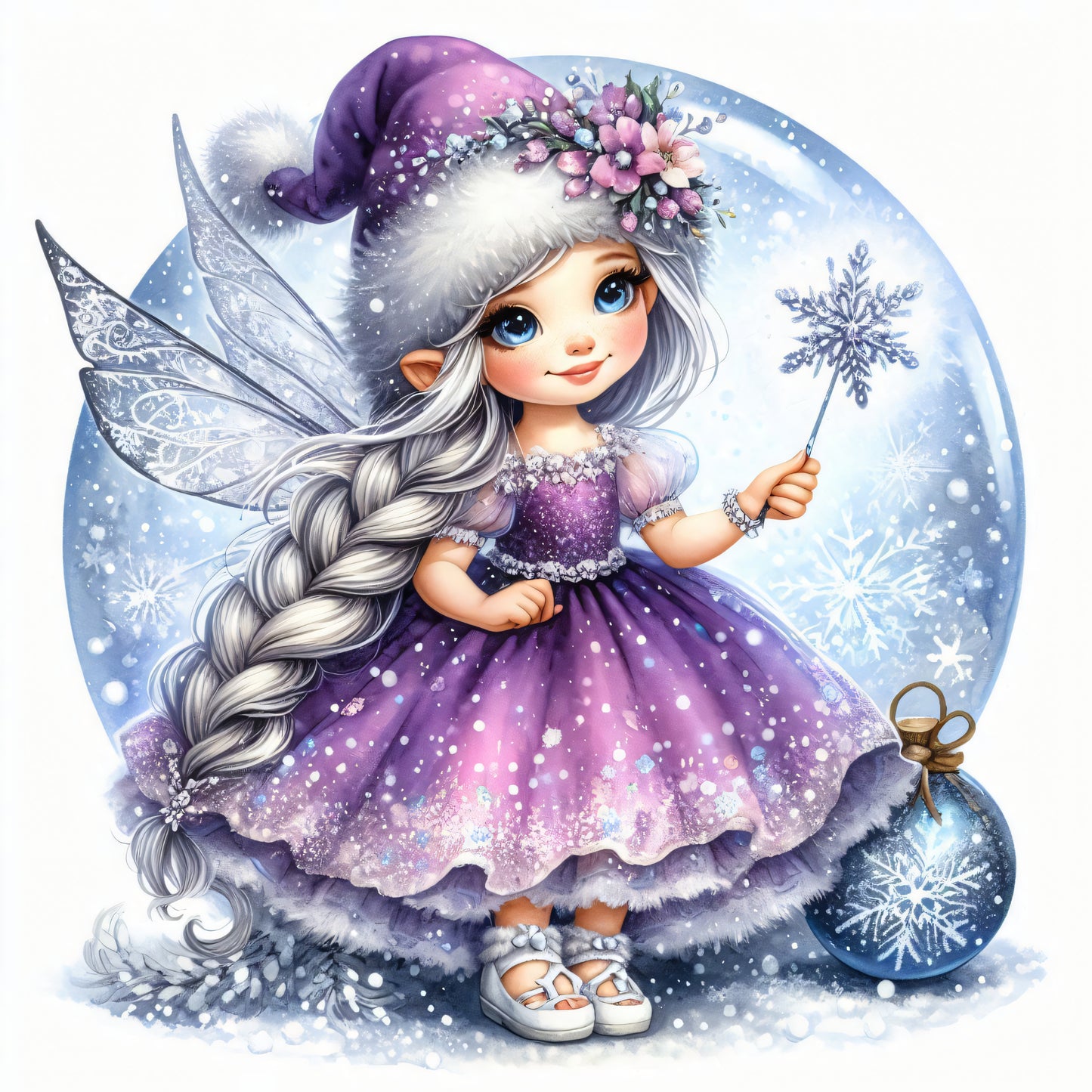 Winter Fee, Schnee, lila #6