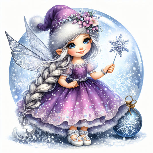 Winter Fee, Schnee, lila #6