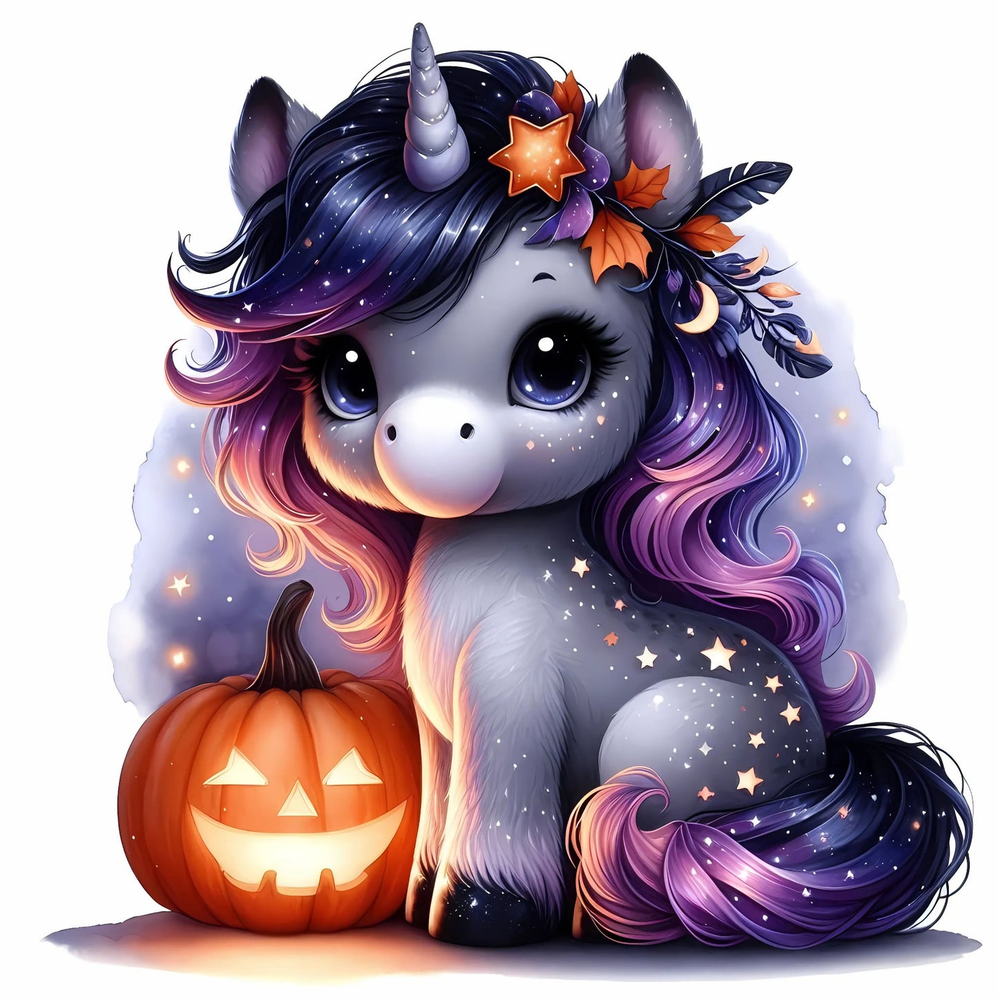 Einhorn Stern, Herbst, lila, Nacht #6