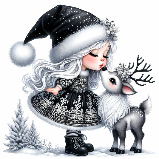 Winter Gnom, Winterwonderland, Rentier, schwarz #6