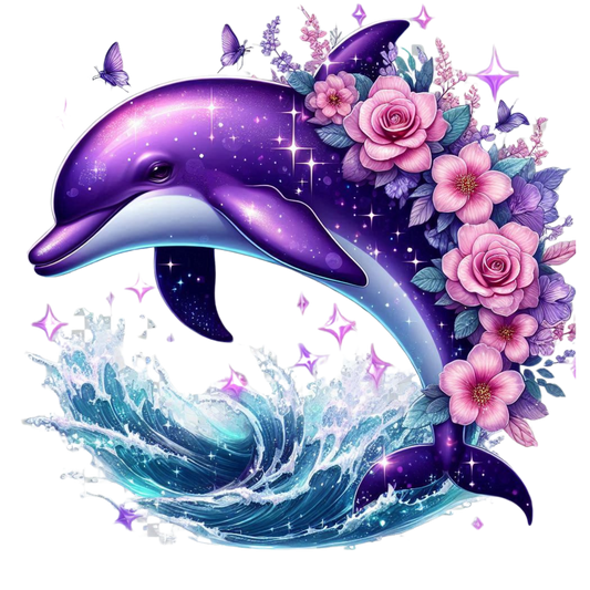 Delphin mit Blumen #9