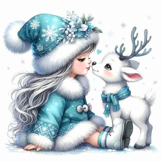 Winter Gnom, Winterwonderland, Rentier, türkis #7