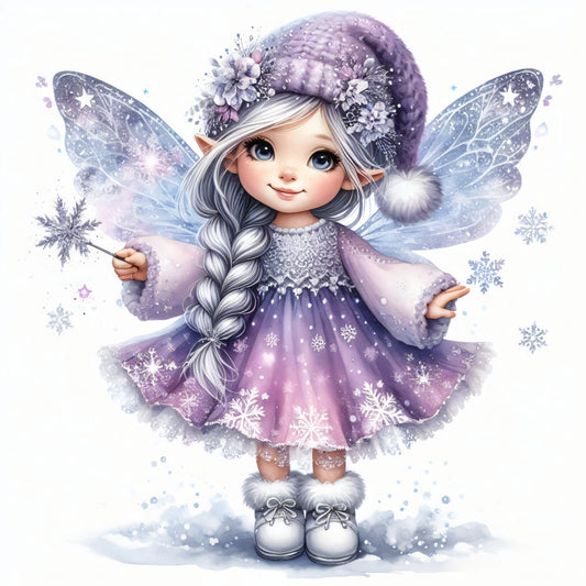 Winter Fee, Schnee, lila #7