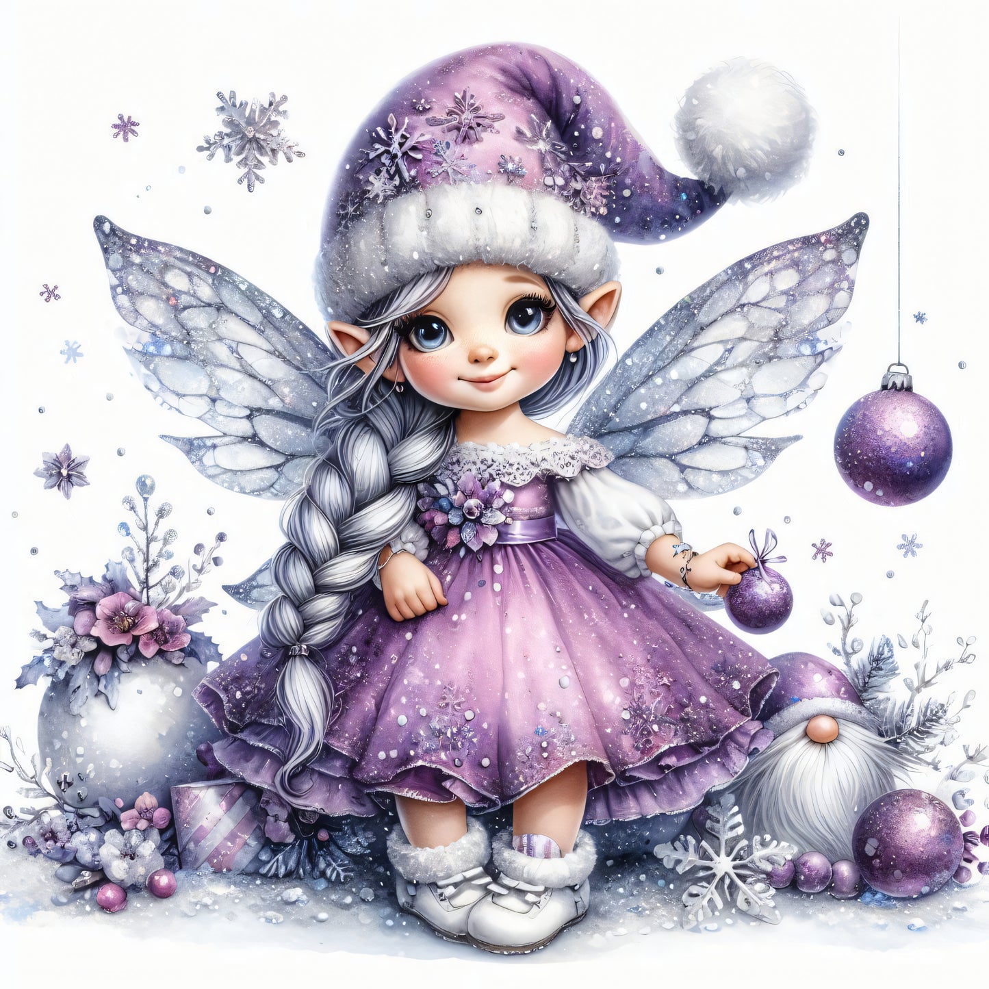 Winter Fee, Schnee, lila #8