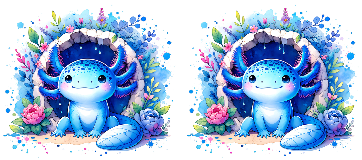 Tassendesign "Axolotl" blau Rub on, Sublimation