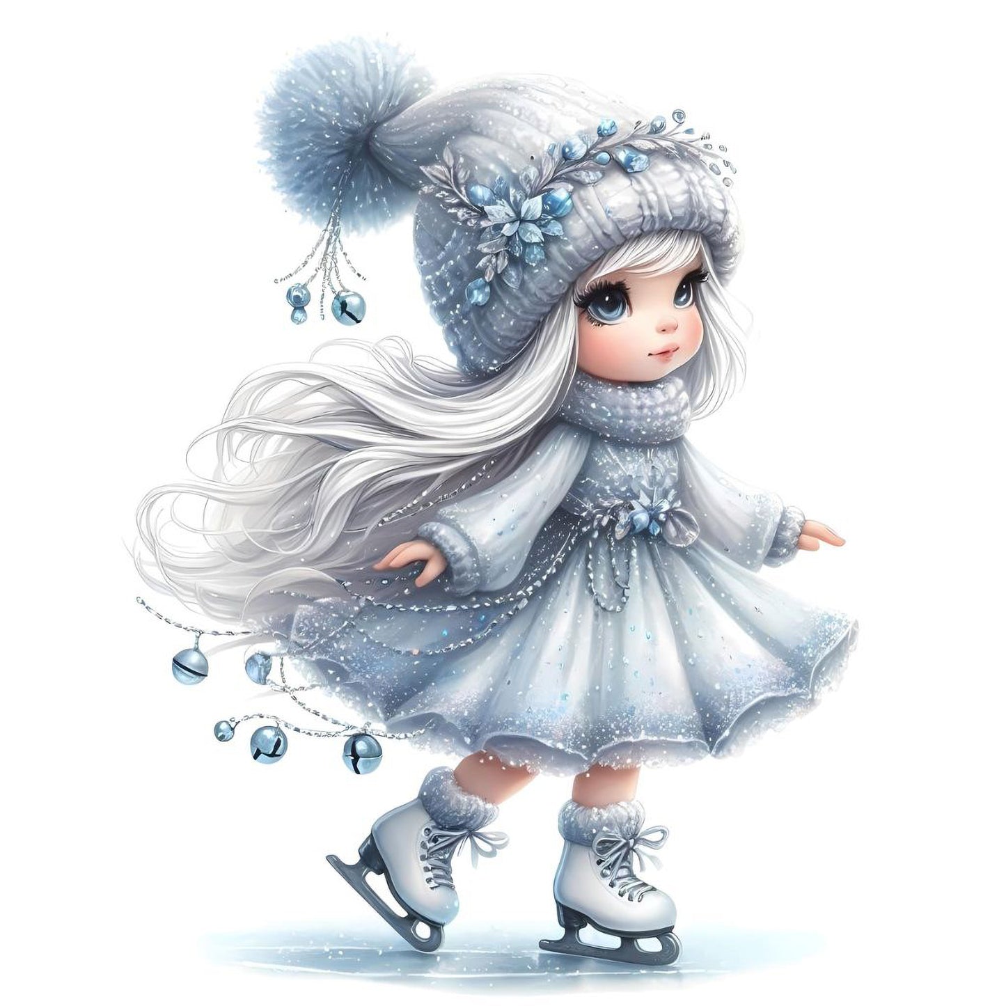 Gnom, Weihnachten, Mädchen, Eis, Winter, Schnee, grau #9