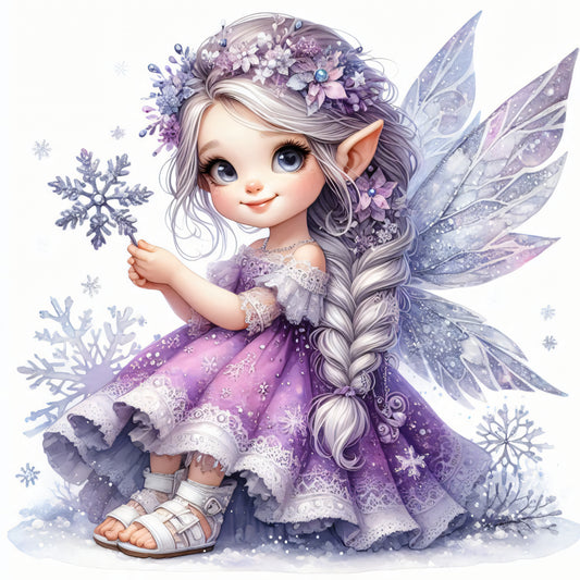 Winter Fee, Schnee, lila #9