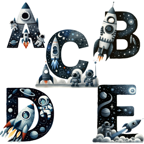 Buchstaben Astronauten