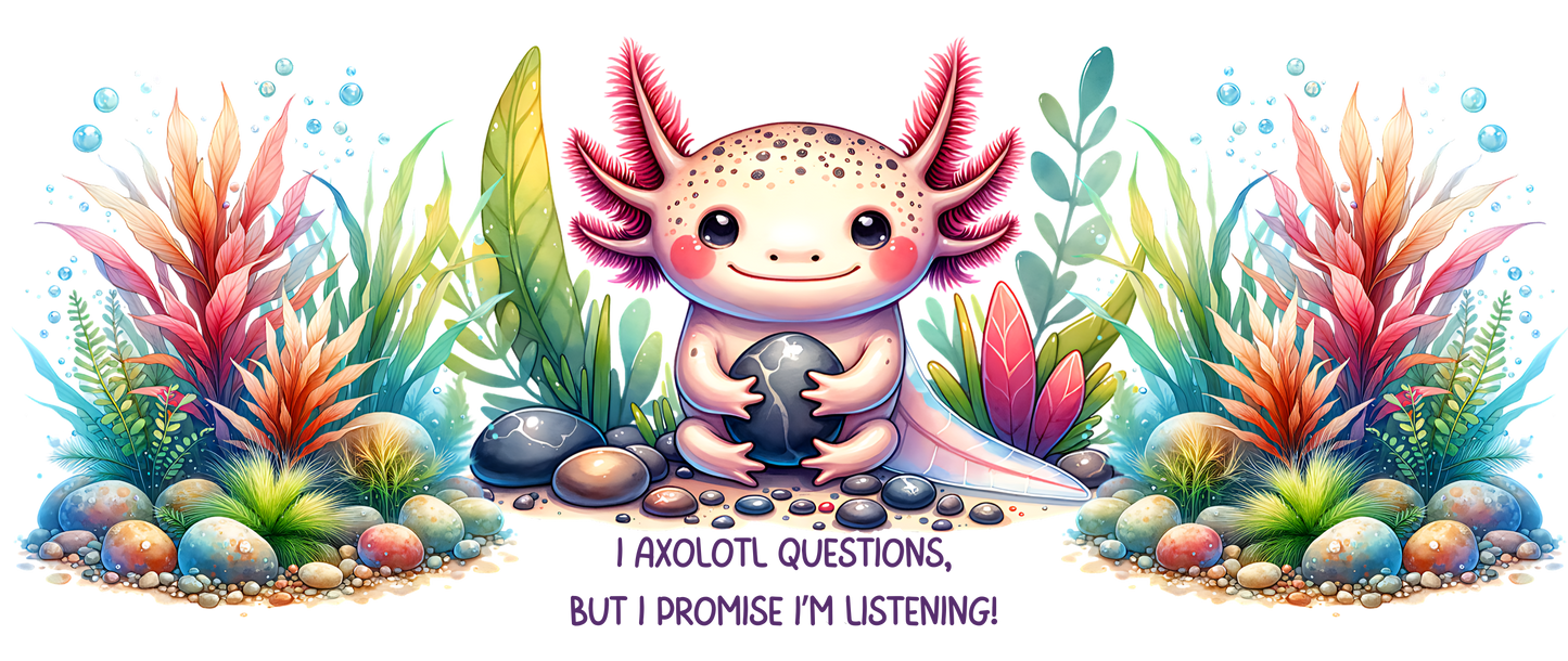 Tassendesign "Axolotl" bunt Rub on, Sublimation