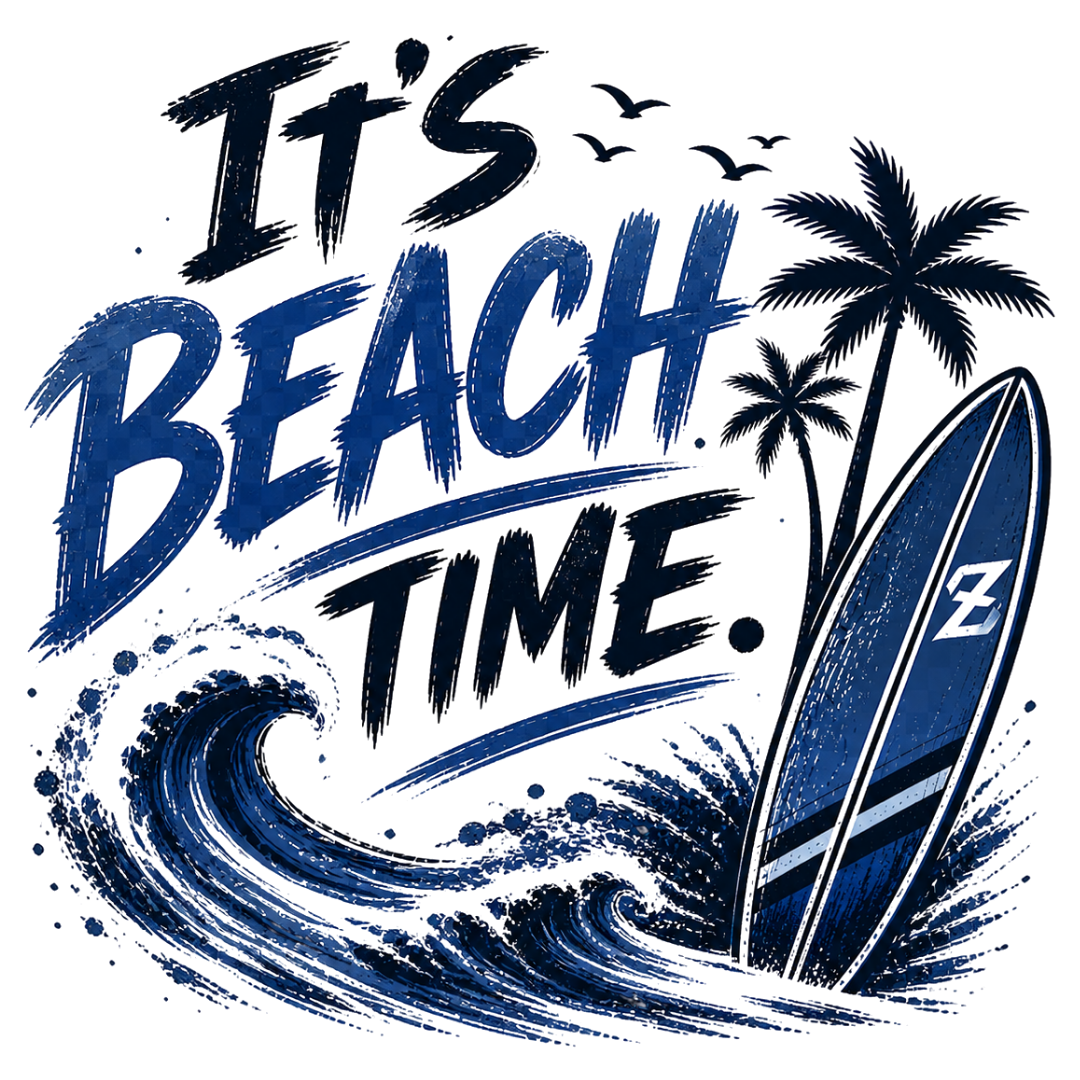 Beachtime, Surfbrett, Wellen, It´s Beachtime, blau, Sommer