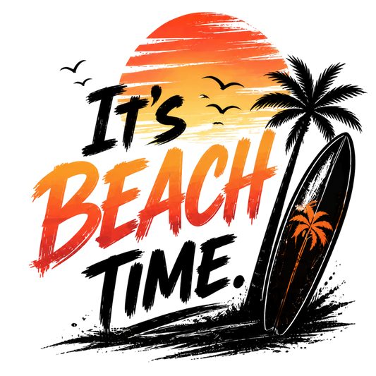 Beachtime, Surfbrett, Wellen, It´s Beachtime, orange-schwarz, Sommer