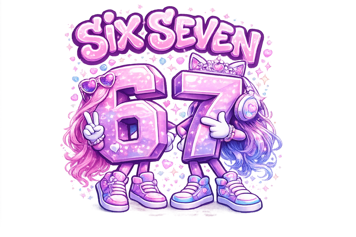 Bügelbild SixSeven, 67, bunt, farbig, cool #12