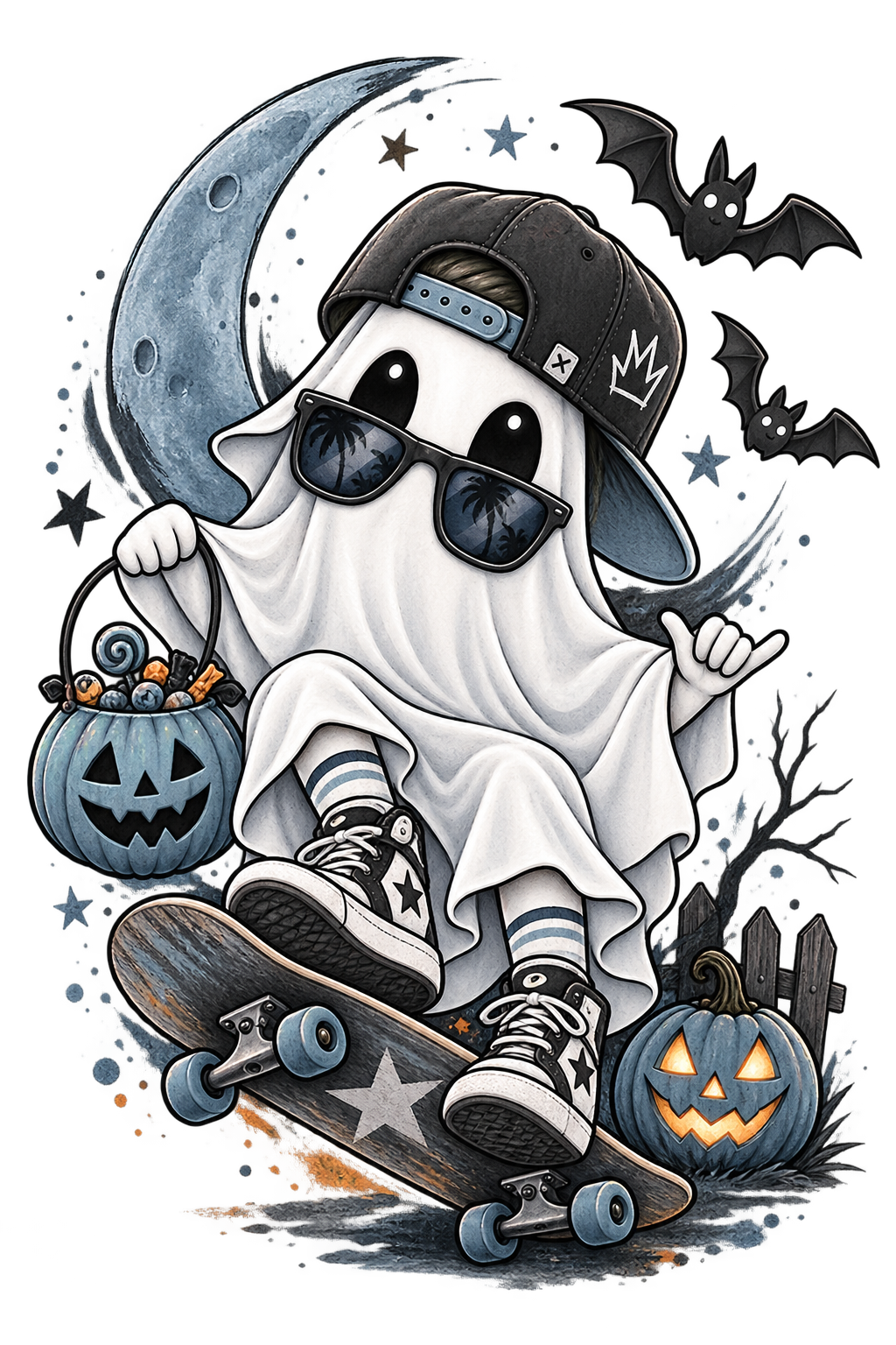 Bügelbild Halloween Geist #3