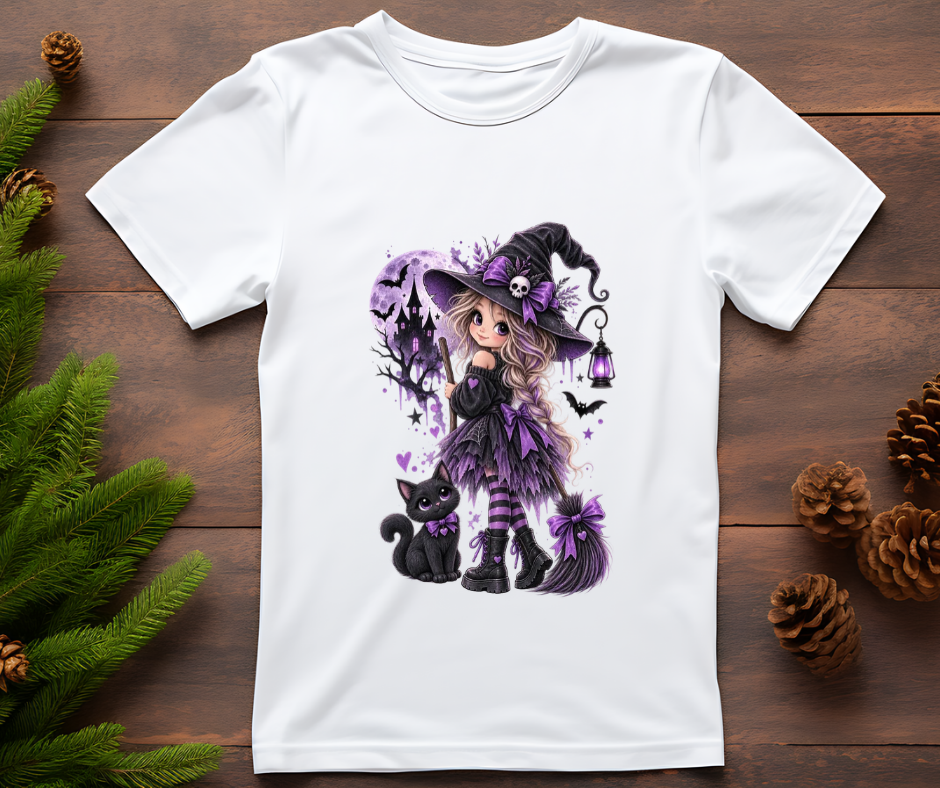 Bügelbild Halloween Hexe lila #3