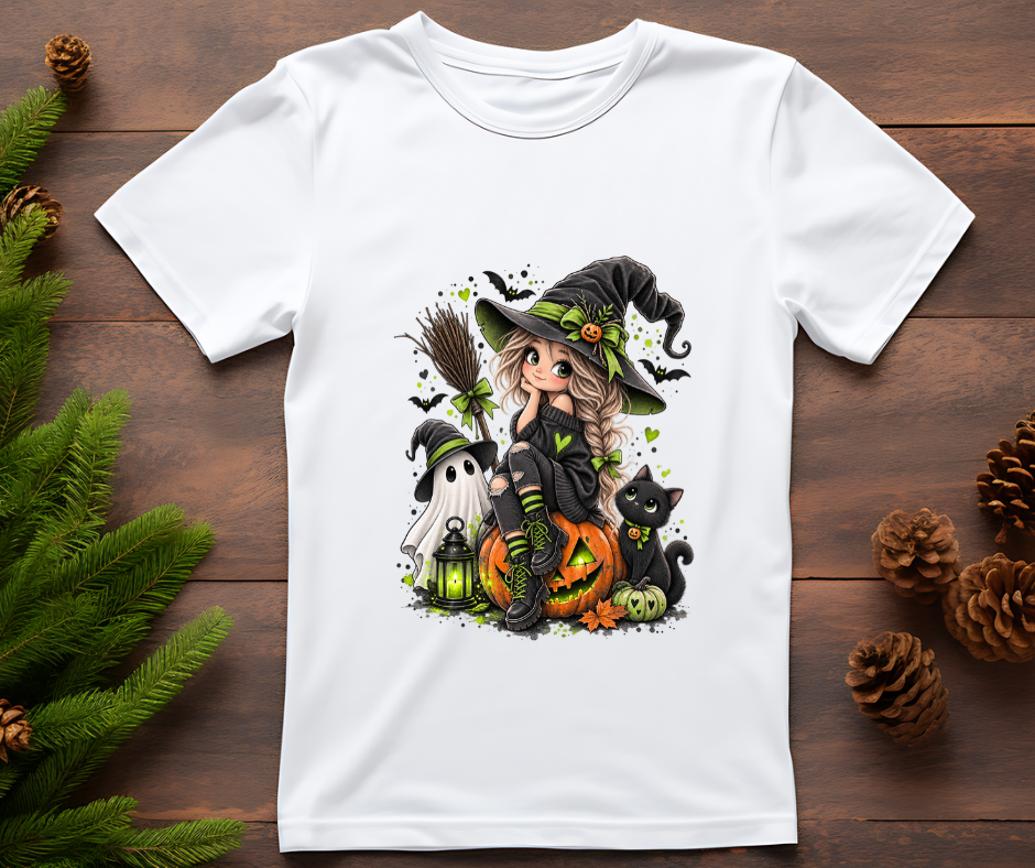 Bügelbild Halloween Hexe grün #2