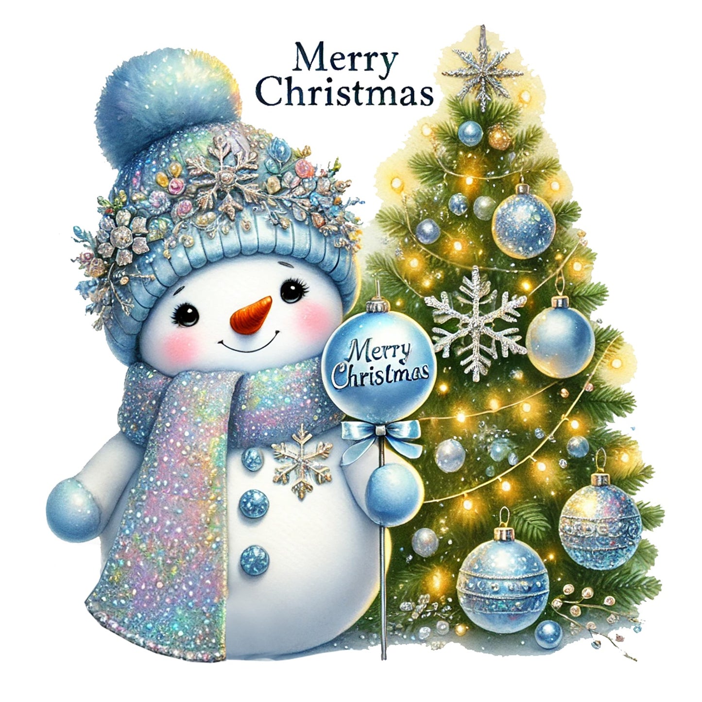 Schneemann blau; Winter; Weihnachten #12