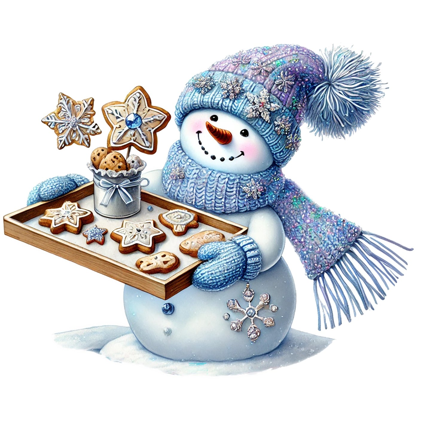 Schneemann blau; Winter; Weihnachten #14