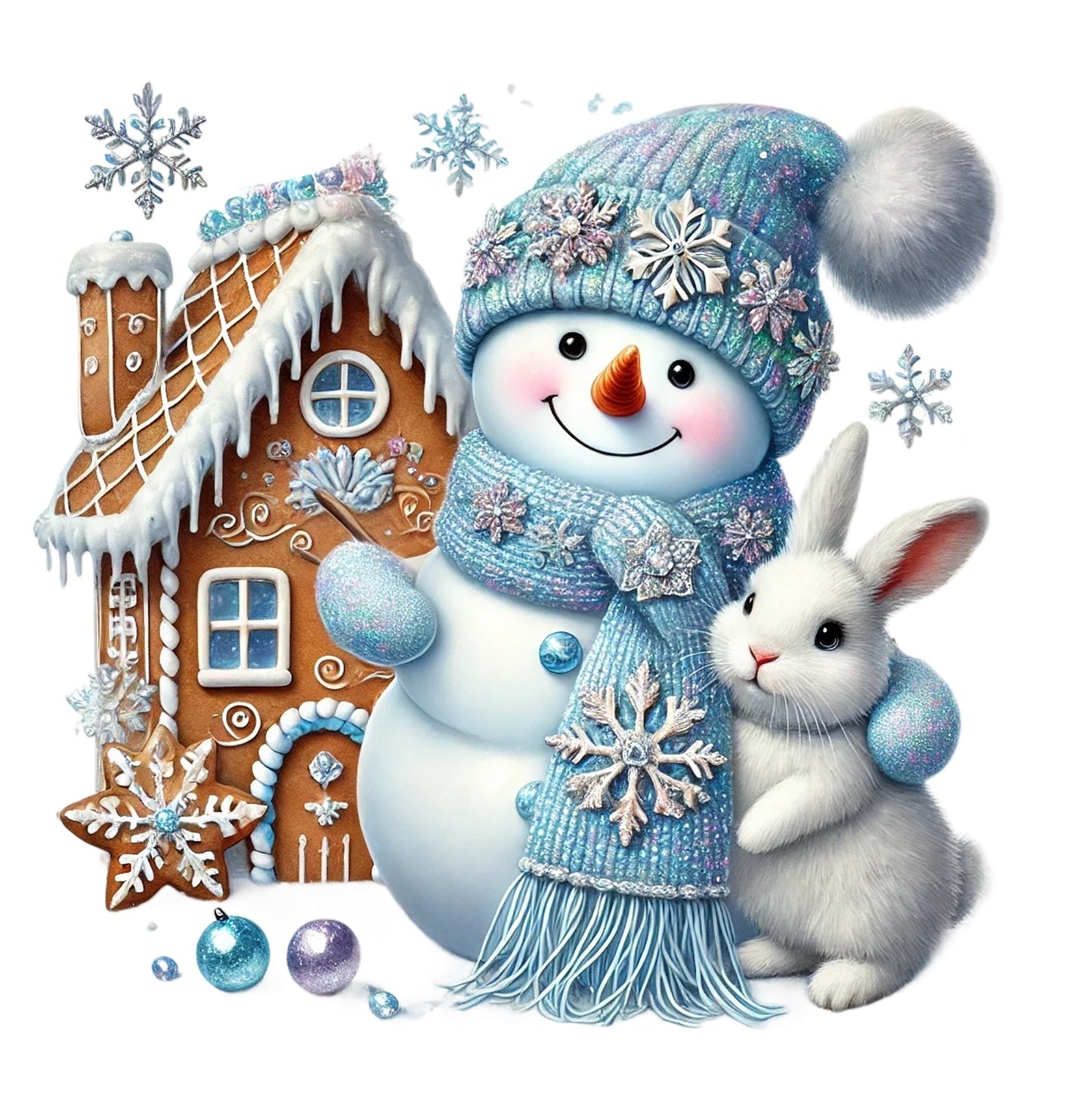 Schneemann blau; Winter; Weihnachten #15