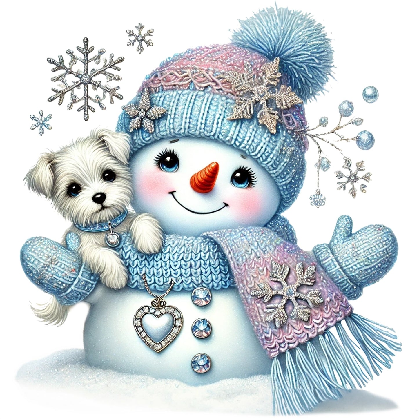 Schneemann blau; Winter; Weihnachten #16