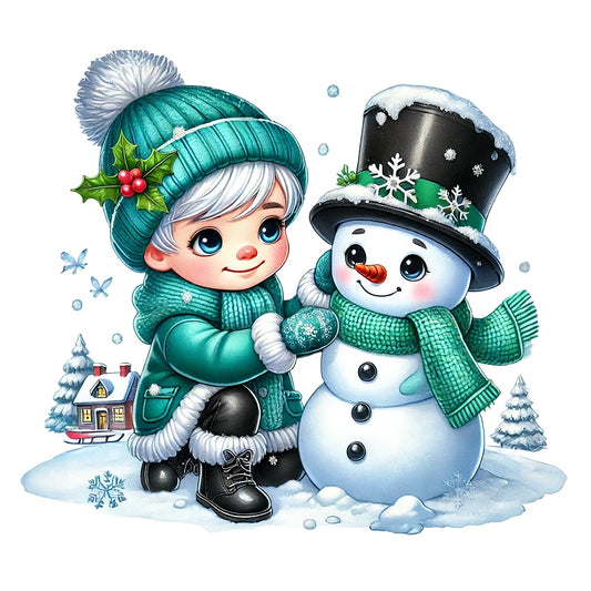 Schneemann türkis; Winter; Weihnachten; Kinder #5