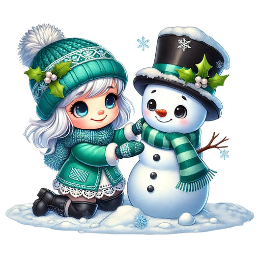 Schneemann türkis; Winter; Weihnachten; Kinder #7