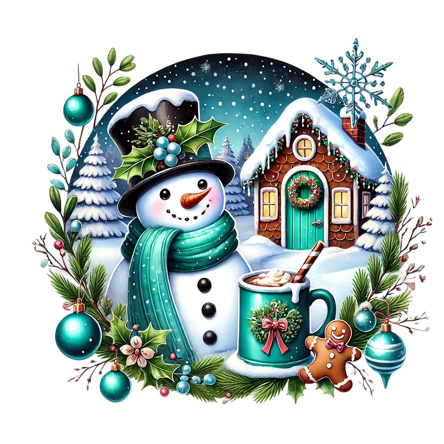 Schneemann türkis; Winter; Weihnachten; Kinder #9