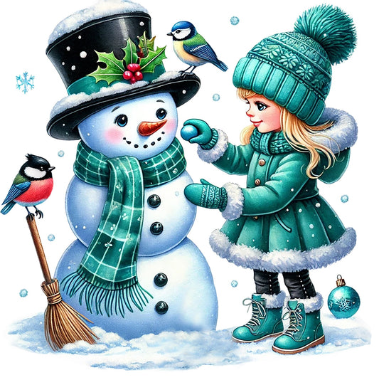 Schneemann türkis; Winter; Weihnachten; Kinder #11