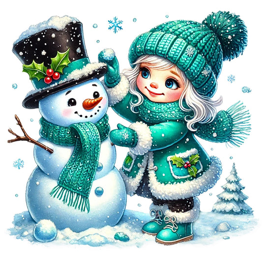 Schneemann türkis; Winter; Weihnachten; Kinder #13