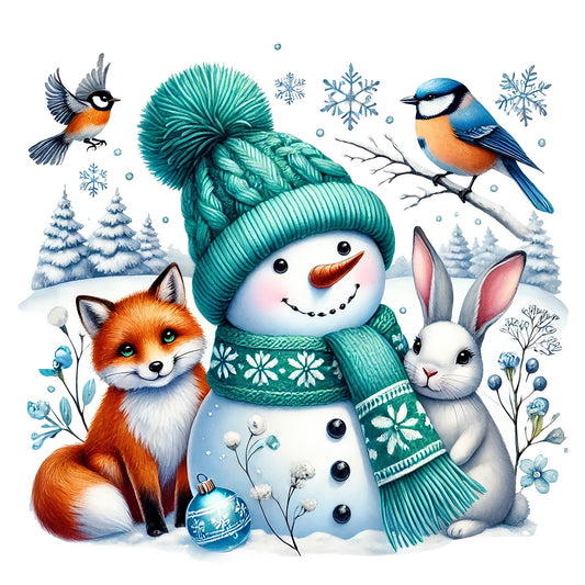 Schneemann türkis; Winter; Weihnachten; Kinder #15