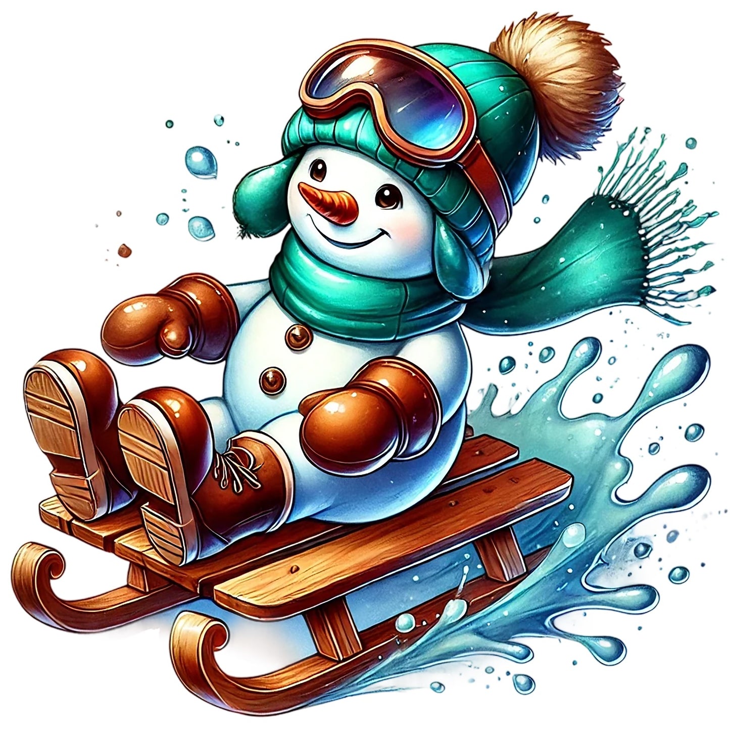 Schneemann türkis; Winter; Weihnachten; Kinder #16