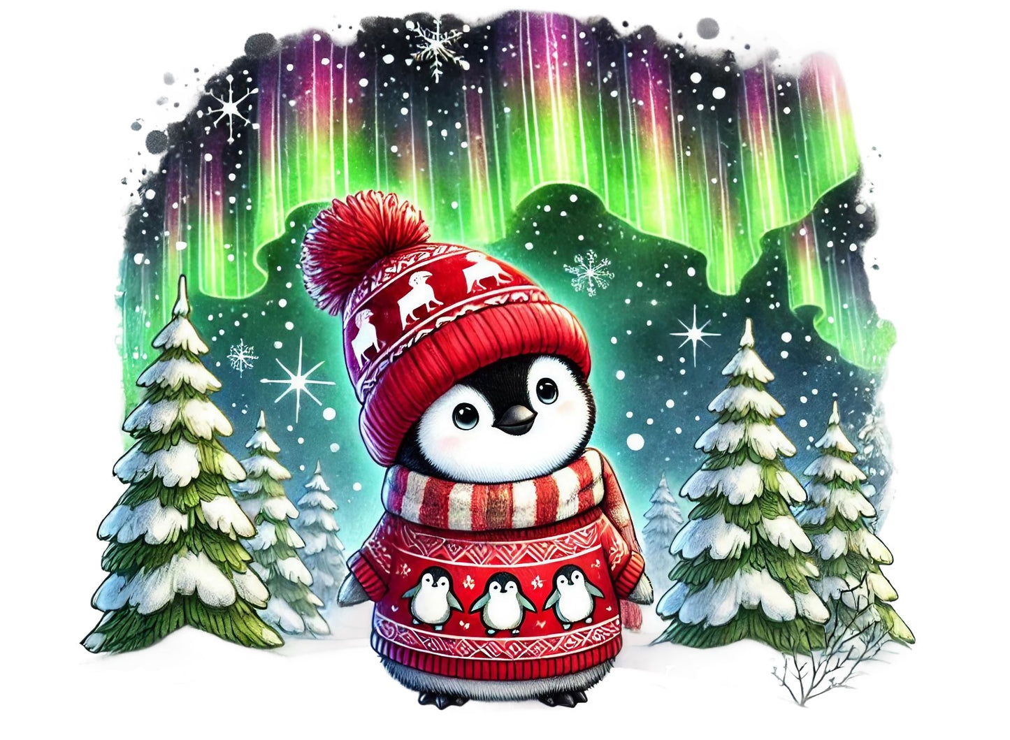 Pinguine; Winter; Weihnachten; bunt #1