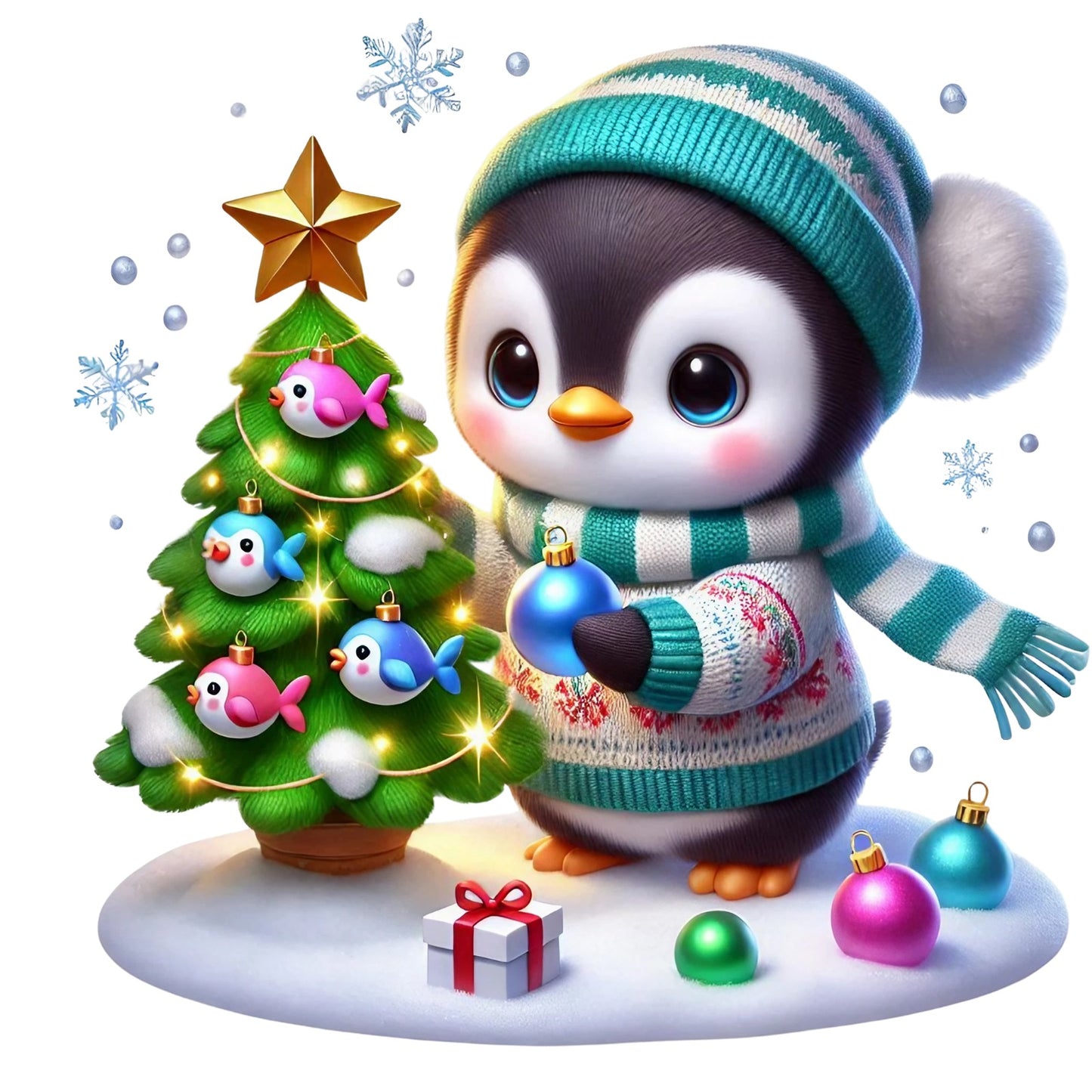Pinguine; Winter; Weihnachten; bunt #7