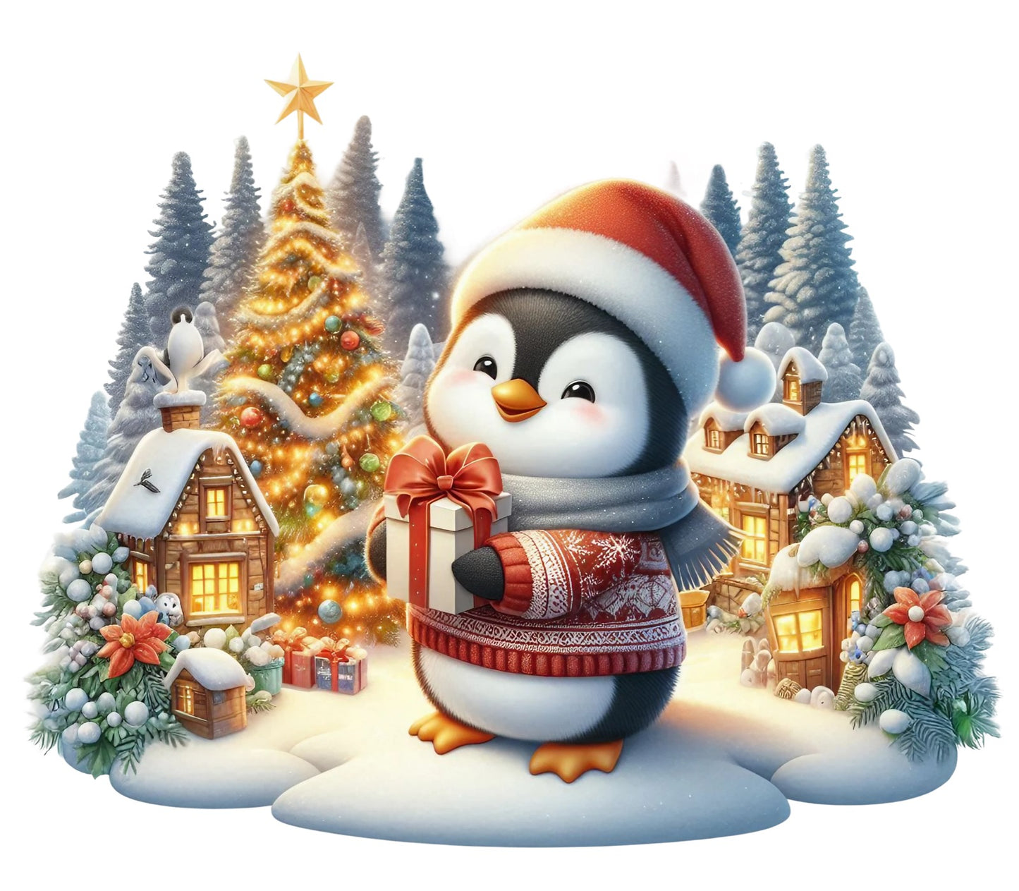 Pinguine; Winter; Weihnachten; bunt #10