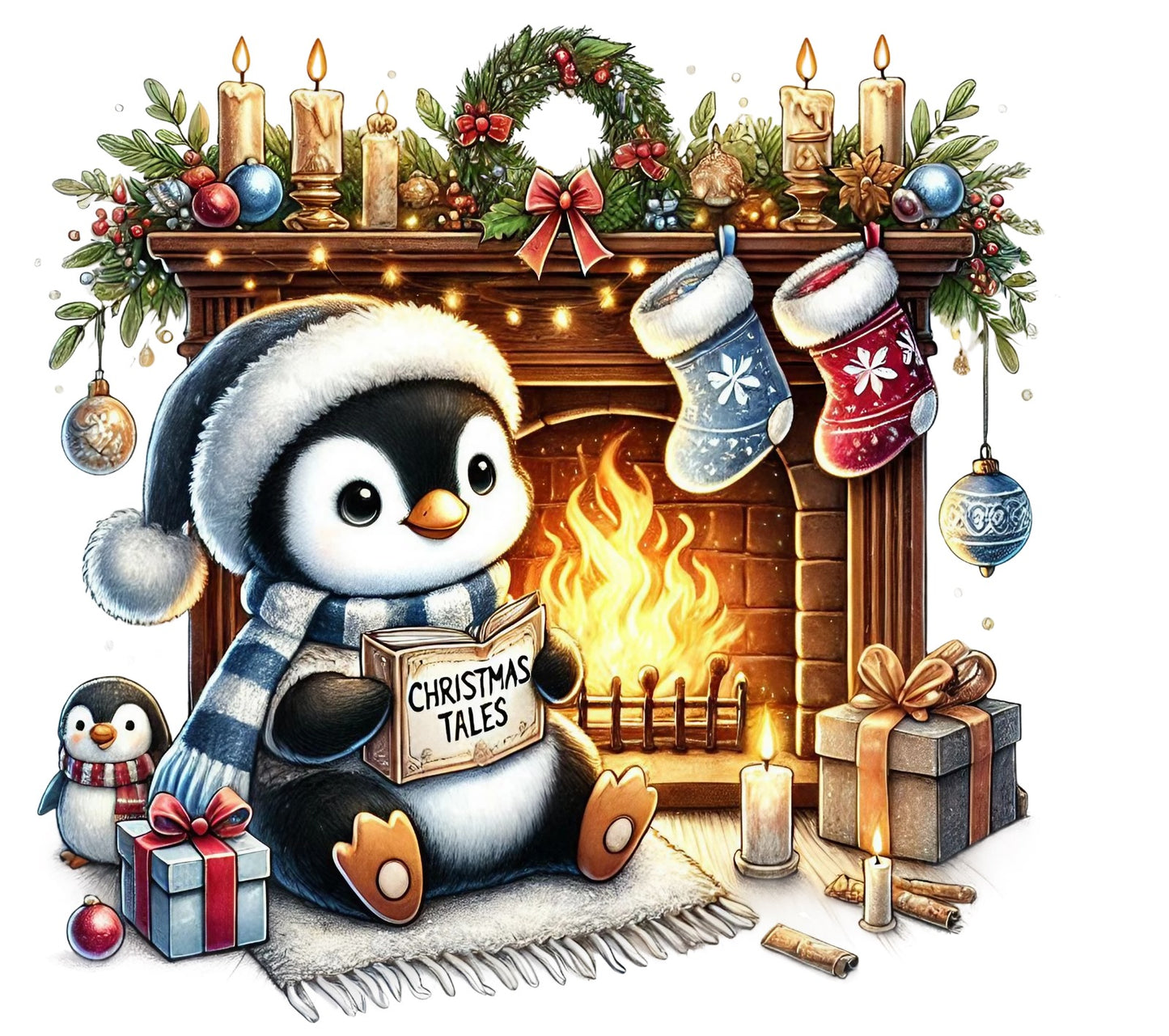 Pinguine; Winter; Weihnachten; bunt #15