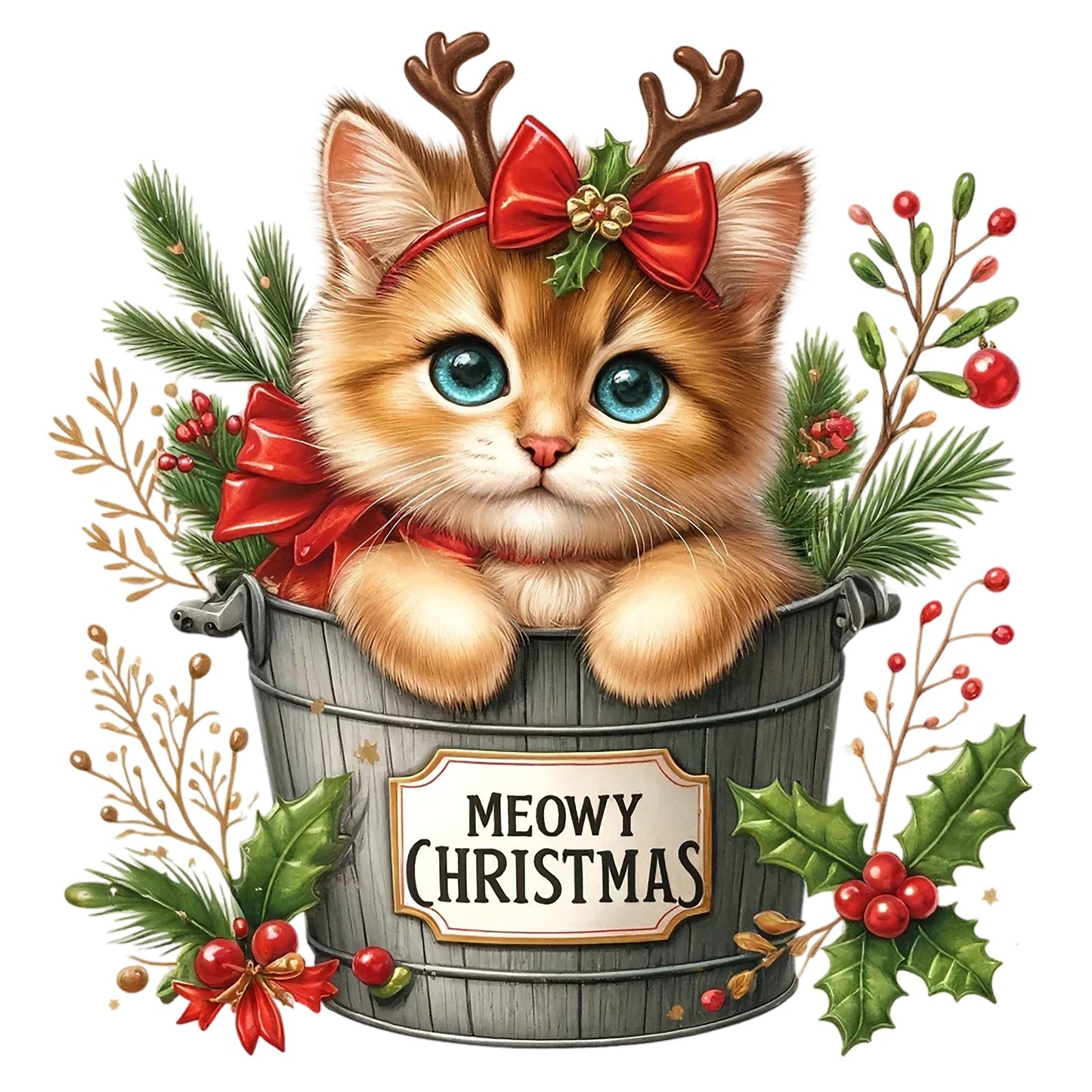 Weihnachtskatzen; Eimer; Weihnachten; Winter #5