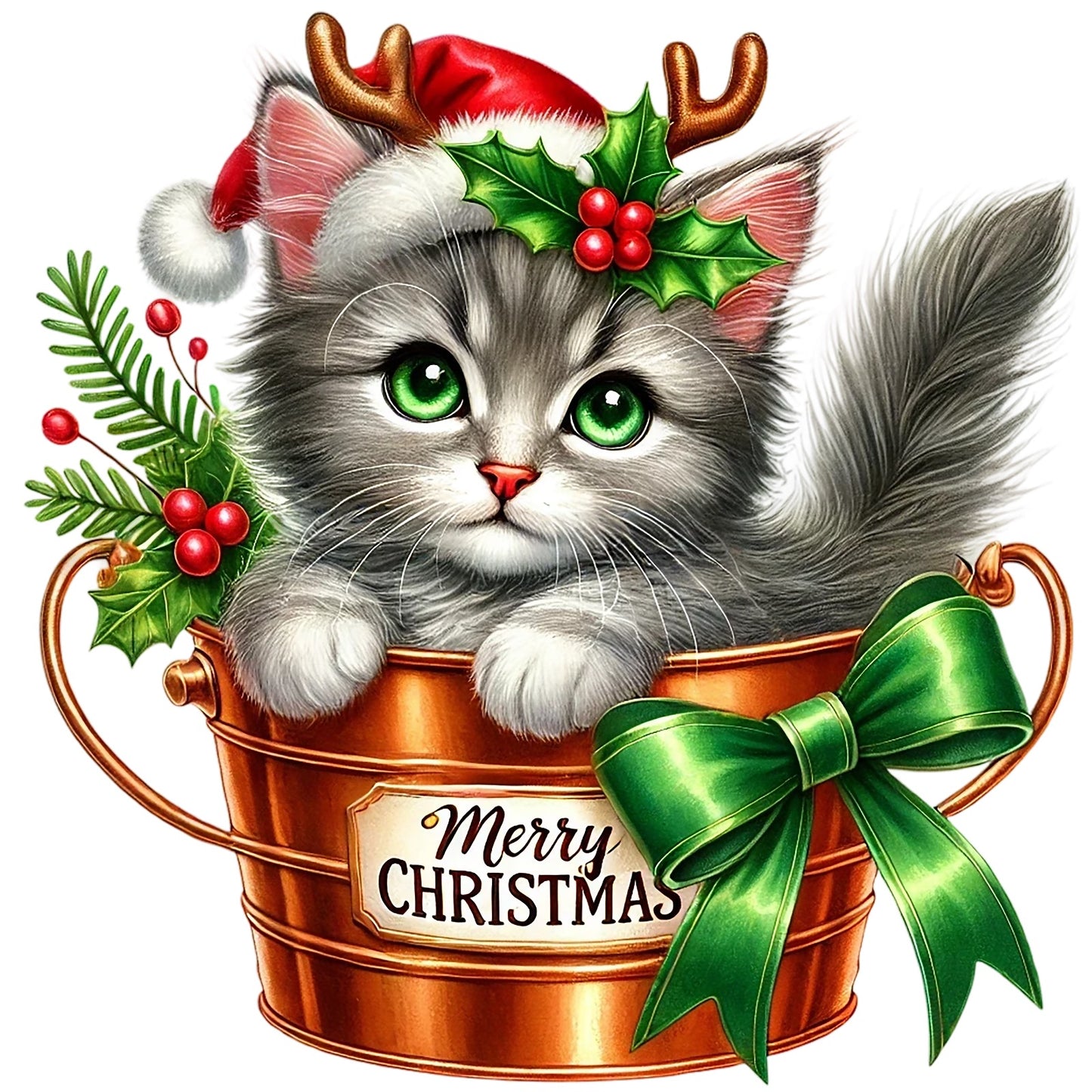 Weihnachtskatzen; Eimer; Weihnachten; Winter #8