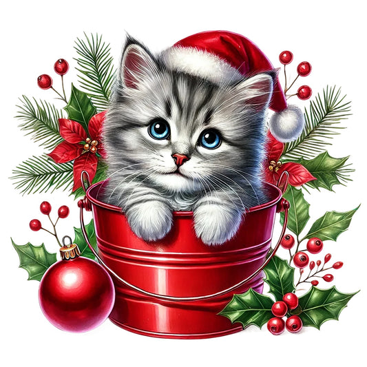 Weihnachtskatzen; Eimer; Weihnachten; Winter #9