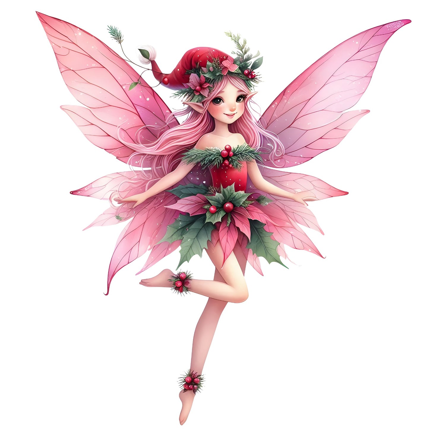 Weihnachtsfee rot, Weihnachten, Christmas, Fee #3