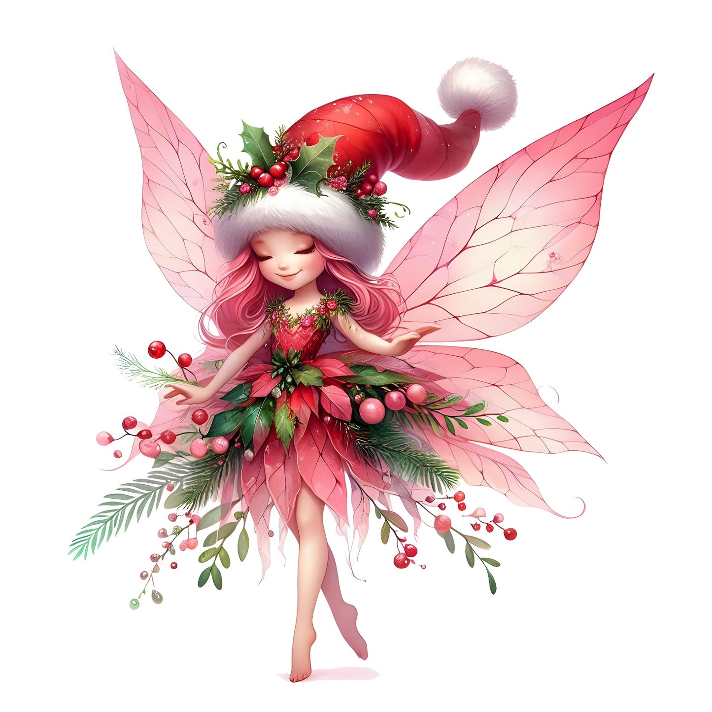 Weihnachtsfee rot, Weihnachten, Christmas, Fee #6