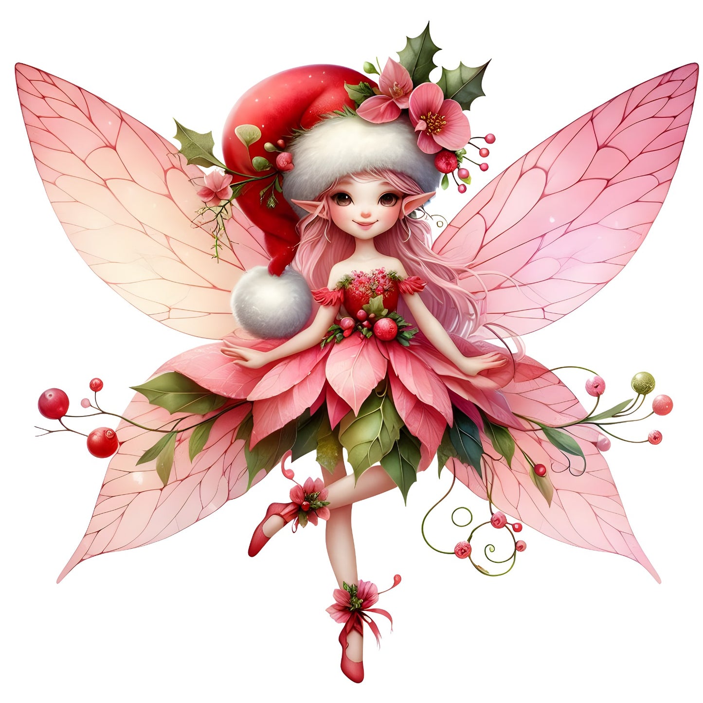 Weihnachtsfee rot, Weihnachten, Christmas, Fee #12