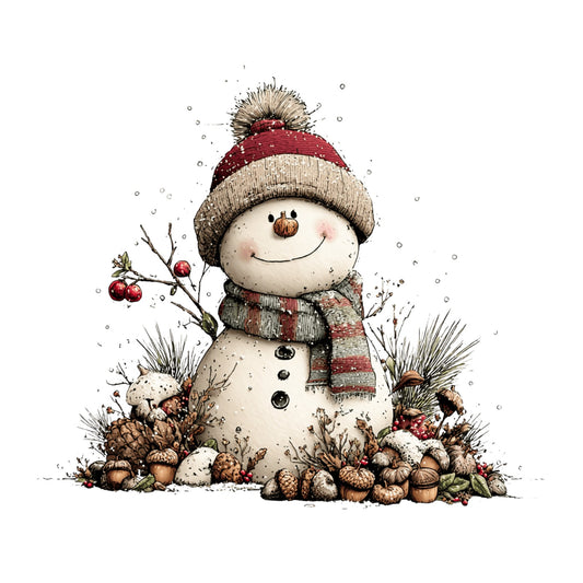 Schneemann, Aquarell, Rentier #3