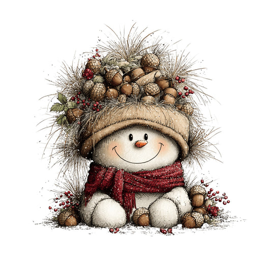 Schneemann, Aquarell, Rentier #6