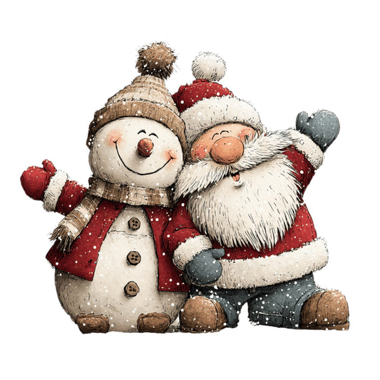 Schneemann, Aquarell, Rentier #9